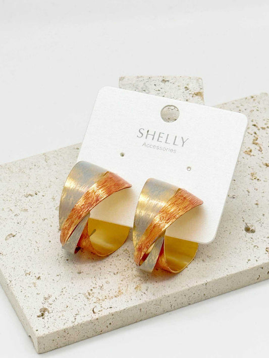 Orecchini a clip Shelly Accessori oro-argento-rame effetto satinato