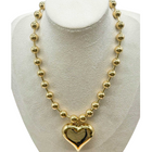 Collana Donna Shelly Acciaio Maxi Cuore Lucido Anallergica Silver Gold