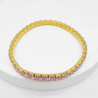 Bracciale Donna Shelly Tennis Elastico Acciaio Dorato Cristalli Colorati