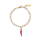 Bracciale Donna 2Jewels 232309 Acciaio Gold Cornetto Rosso Portafortuna