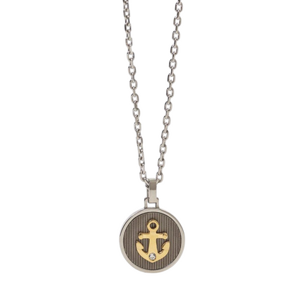 Collana Uomo 2Jewels Acciaio Pendente Ancora Dorata Ipoallergenico 251814