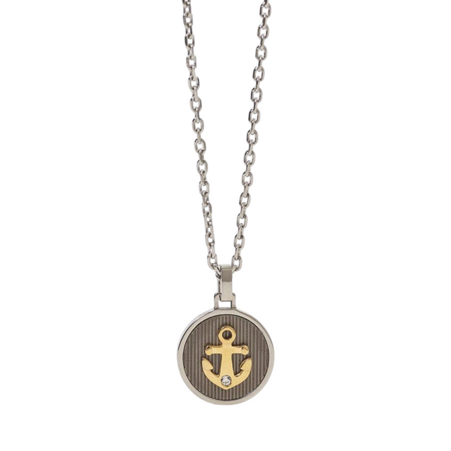 Collana Uomo 2Jewels in Acciaio con Pendente Ancora Dorata 251814