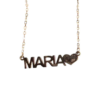 Collana Donna Acciaio Inox 316L Nome Personalizzato Cuore 45cm