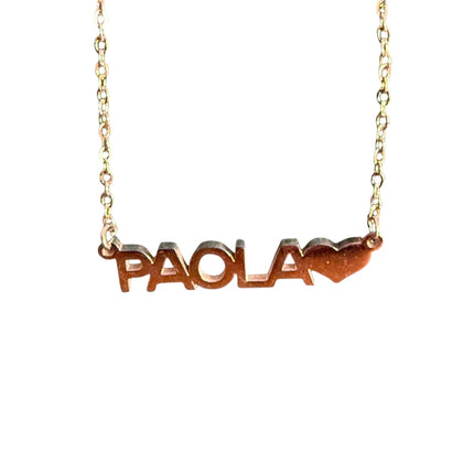 Collana Donna Acciaio Inox 316L Nome Personalizzato Cuore 45cm