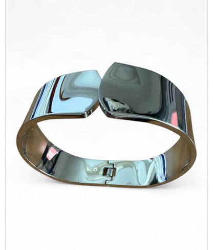 Bracciale rigido donna acciaio inox argento/oro design minimal lucido