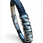 Bracciale Uomo Intrecciato Nero Acciaio Inox Chiusura Scatto BR-STEGOLD-02