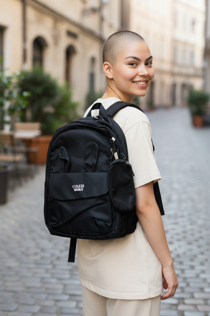 Nuovo Enrico Coveri World Zaino Azzurro con Pochette Multitasche Unisex Scuola