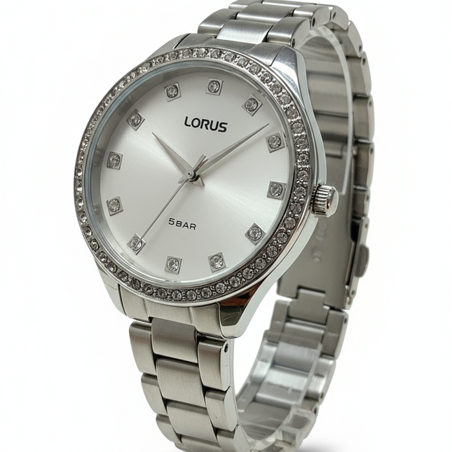 Orologio Donna Lorus Acciaio Zirconi Quadrante Silver 5BAR RG289RX-9