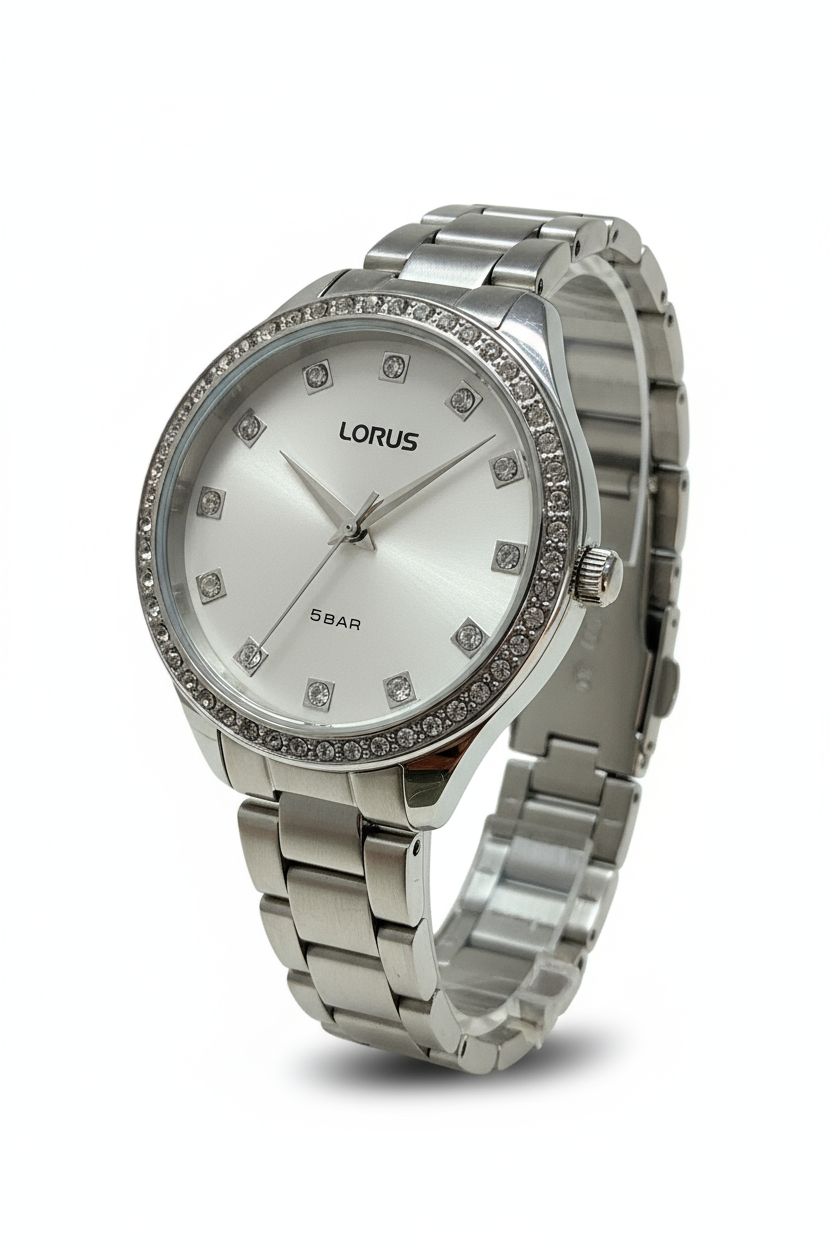 Orologio Donna Lorus Acciaio Zirconi Quadrante Silver 5 BAR Bracciale