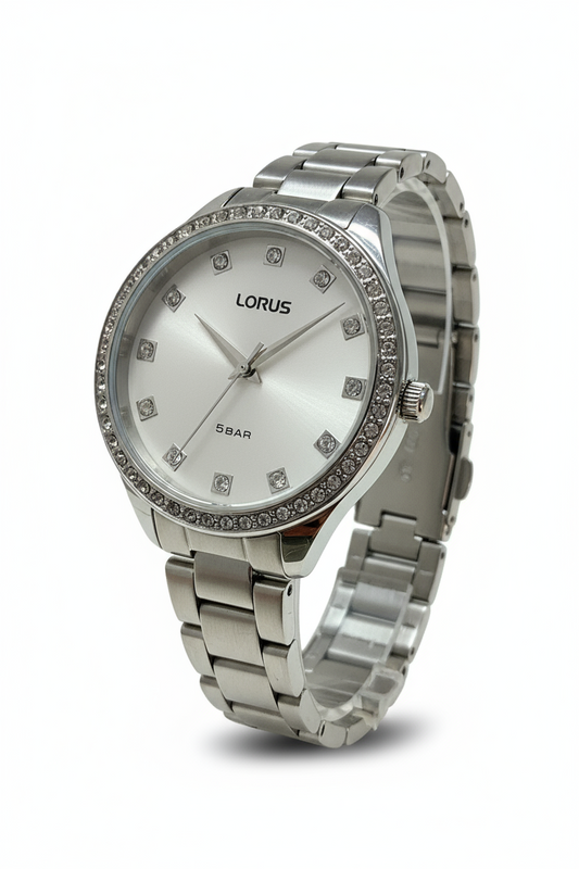 Orologio Donna Lorus Acciaio Zirconi Quadrante Silver 5 BAR Bracciale