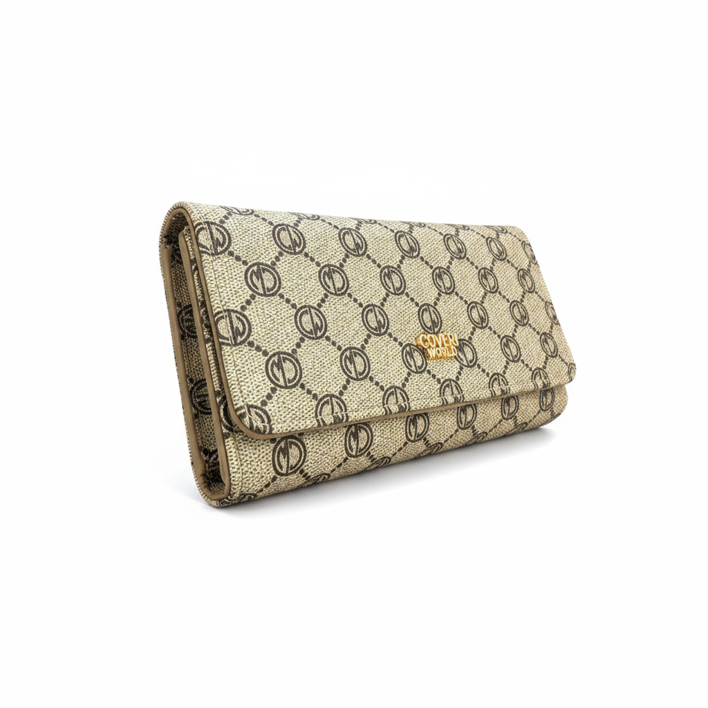 Nuovo Portafoglio Donna Coveri World Monogram Multi Tasche Portamonete Elegante