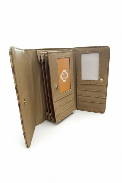 Nuovo Portafoglio Donna Coveri World Monogram Multi Tasche Portamonete Elegante