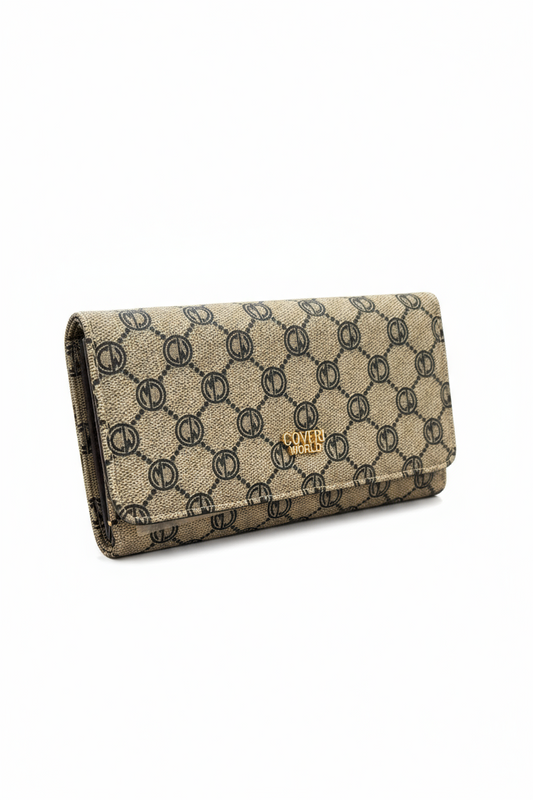 Nuovo Portafoglio Donna Coveri World Monogram Multi Tasche Portamonete Elegante