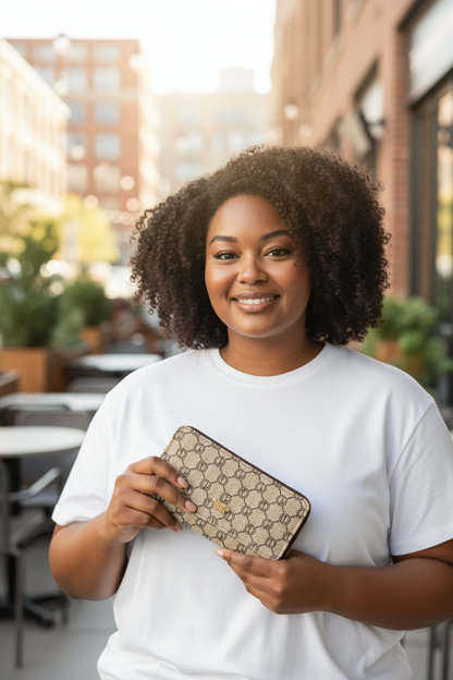 Nuovo Portafoglio Donna Coveri World Monogram Multi Tasche Portamonete Elegante