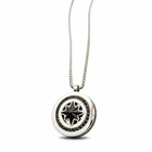 Collana Uomo Acciaio Bussola Rosa dei Venti Nero Argento Catena Pendente