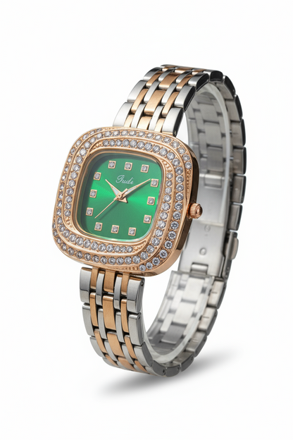 Orologio Donna Acciaio Zirconi Quadrante Colorato Bracciale Maglia