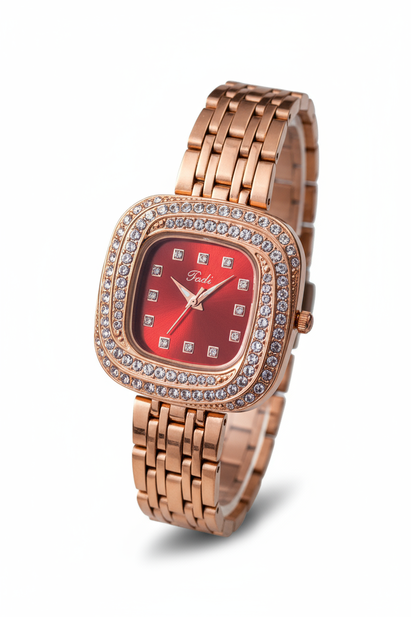 Orologio Donna Acciaio Zirconi Quadrante Colorato Bracciale Maglia