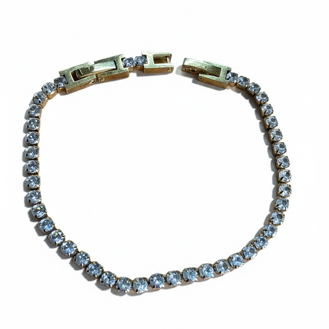 Bracciale Tennis Donna Cristalli Taglio Brillante Finitura Oro – Elegante