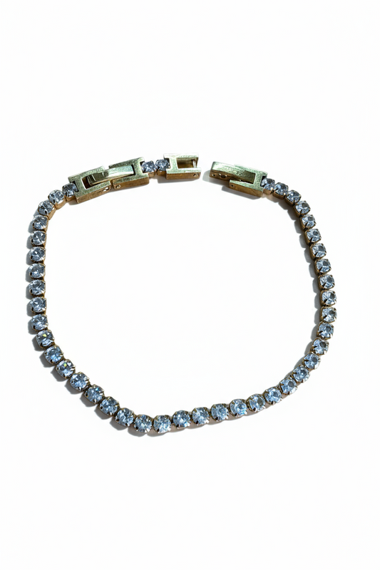 Bracciale Tennis Donna Cristalli Taglio Brillante Finitura Oro – Elegante