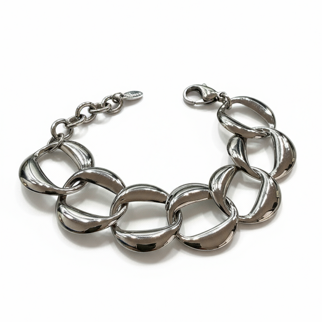 Bracciale Donna Catena Maglie XL Oro Argento Regolabile Bold Statement