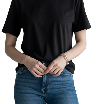 Bracciale Donna Catena Maglie XL Oro Argento Regolabile Bold Statement