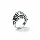 Anello Uomo Scudo Croce Vintage in Acciaio – Catena Laterale, Misure 18-26