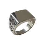 Anello Chevalier Uomo Rettangolare Silver Acciaio – Geometrico, Misura 19