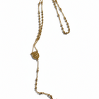 Collana Rosario Unisex Shelly Acciaio Color Oro Croce Medaglia Bijoux