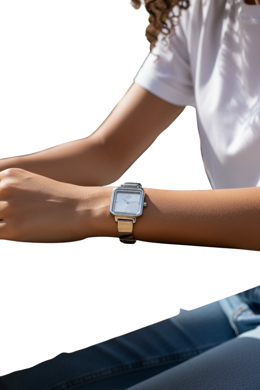 Orologio OPSOBJECTS Quadrato Donna – Cinturino in Acciaio Argento Quarzo