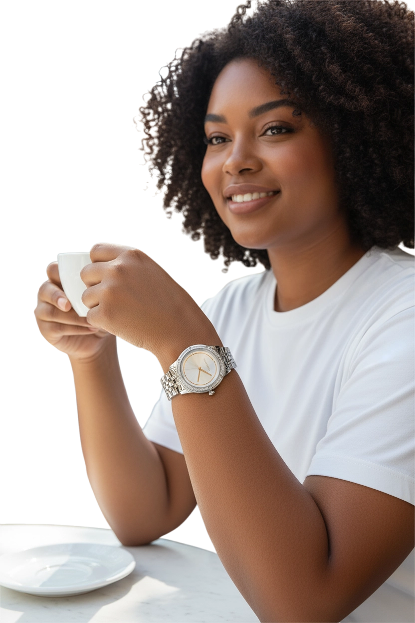 Orologio Donna OPSOBJECTS Tondo Acciaio Argento | Lunetta con Cristalli