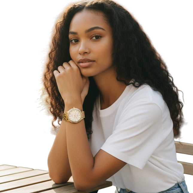 Orologio Donna OpsObjects Acciaio Dorato Cristalli OPSPW1002