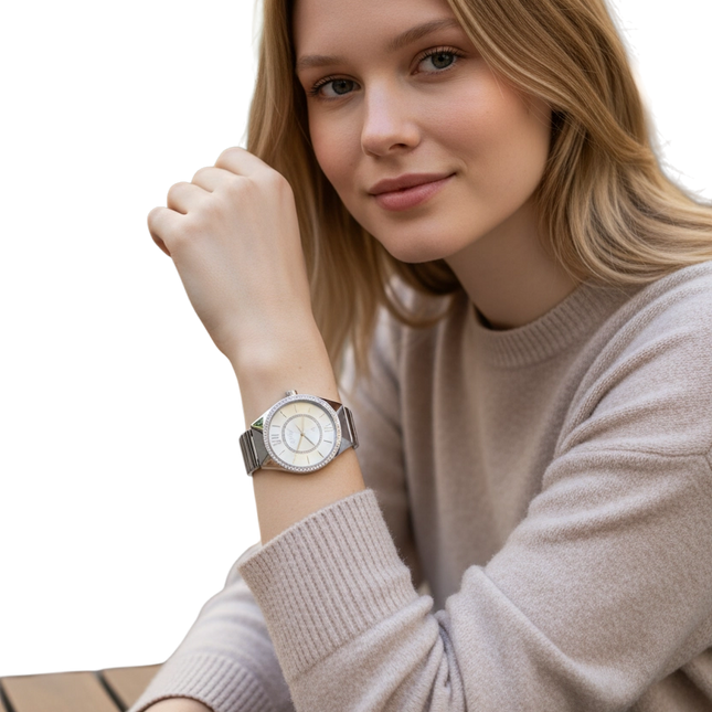 Orologio Donna OpsObjects Acciaio Silver Cristalli Chiusura Gioiello OPSPW896