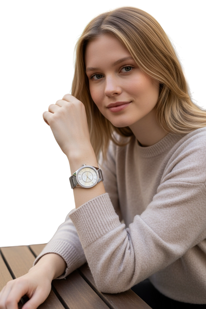 Orologio Donna OpsObjects Acciaio Silver con Cristalli, Chiusura a Gioielleria