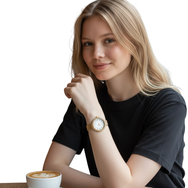 Orologio Donna OpsObjects Glam Shine Maglia Milano Oro Cristalli OPSPW971