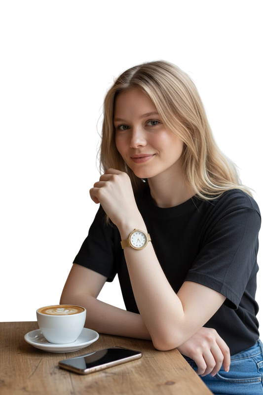 Orologio Donna OpsObjects Glam Shine Gold Maglia Milano e Cristalli Quarzo