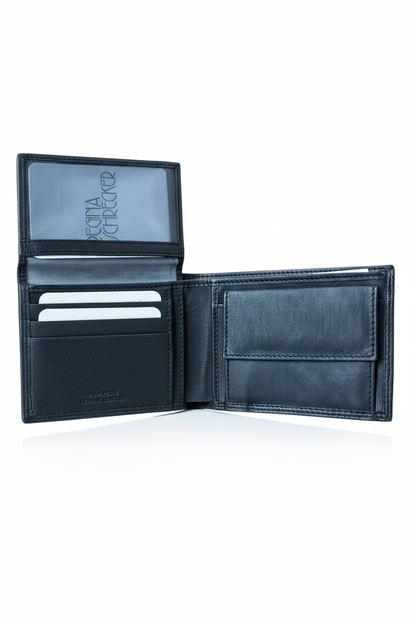 NUOVO Regina Schrecker Portafoglio Uomo Vera Pelle Elegante Funzionale Design