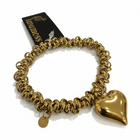 Bracciale Donna Elastico Catena Spirale Cuore Oro Acciaio Anallergico