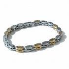 Bracciale Uomo Acciaio 316L Bicolore Oro Argento Satinato Viti 21cm