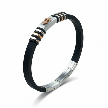 Bracciale Uomo 2Jewels Acciaio 316L e Silicone Nero Sportivo