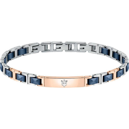 Bracciale Uomo Maserati Acciaio 316L e Ceramica Blu JM420ATI05