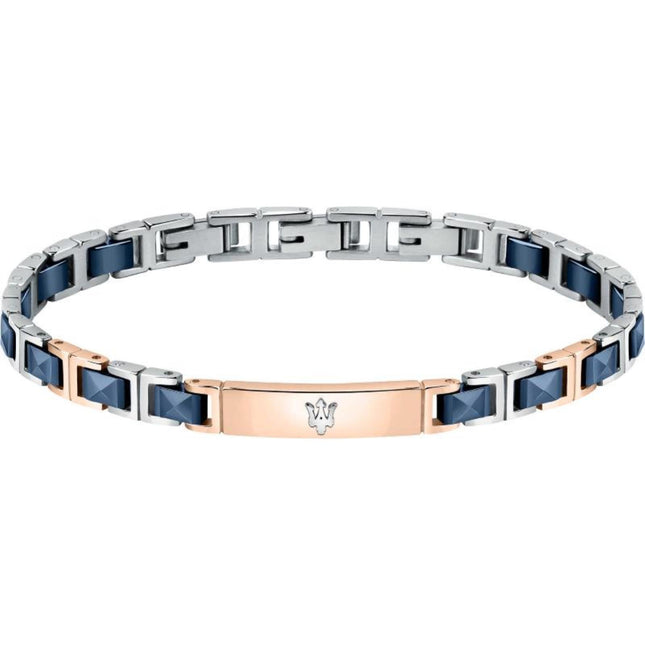 Bracciale Uomo Maserati Acciaio 316L e Ceramica Blu JM420ATI05
