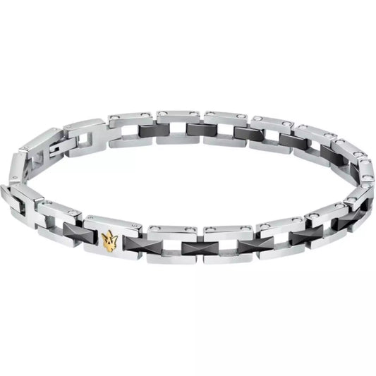 Maserati Bracciale Braccialetto Da Uomo In Acciaio e Ceramica Logo Sottocosto