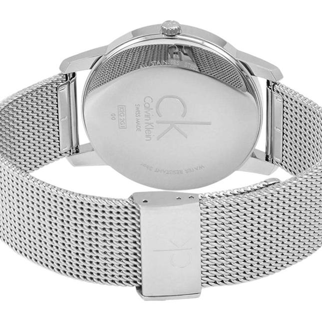 Orologio Uomo Calvin Klein K2G2G121 Acciaio Maglia Milano Nero 45mm