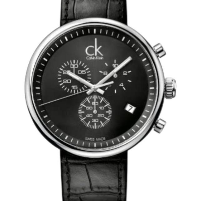 Orologio Uomo Calvin Klein K2N281C1 Cronografo Acciaio Pelle Nero Swiss