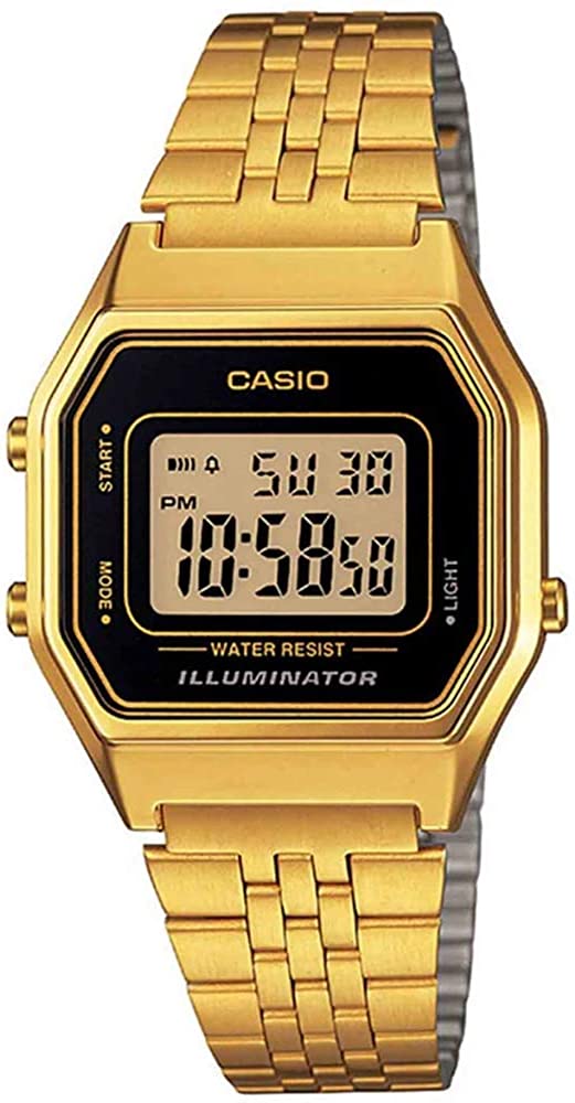 Orologio da polso al quarzo vintage luce digitale CASIO donna oro