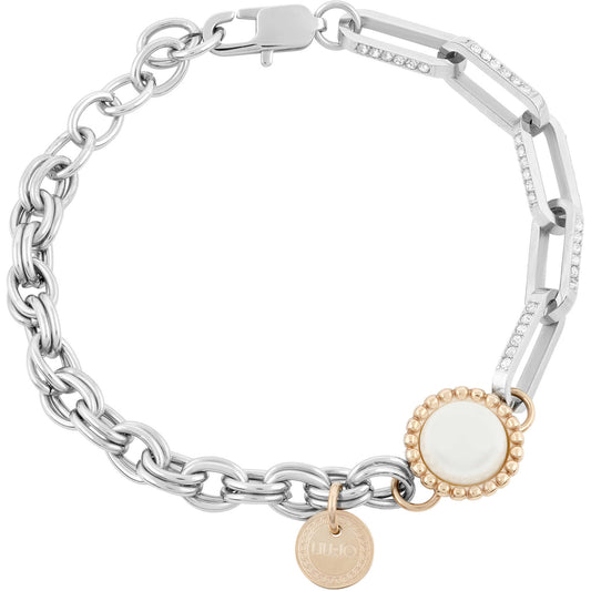 LiuJo Bracciale Donna In Acciaio E Perla Con Cristalli Lj1755
