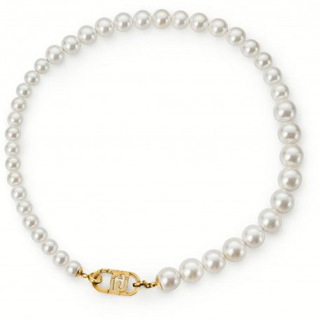 Girocollo Donna Liu Jo LJ2235 Perle Sintetiche Acciaio IP Gold 45cm