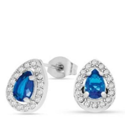 LIUJO Orecchini A Goccia Con Pietra Blu e Cristalli Bianchi Lj2278