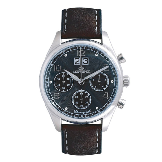 Lorenz Orologio Cronografo Al quarzo Sportivo Per Uomo Cinturino in Pelle Marrone