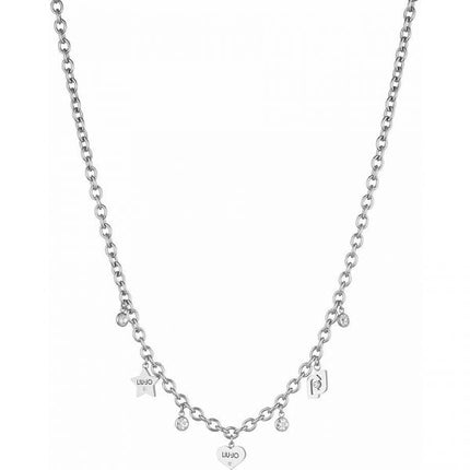 Collana Donna Liu Jo LJ1648 Acciaio Argento Ciondoli Cristalli 40cm